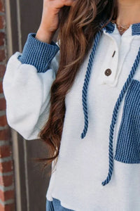 Drawstring Dropped Shoulder Long Sleeve Hoodie { click for additional color options}