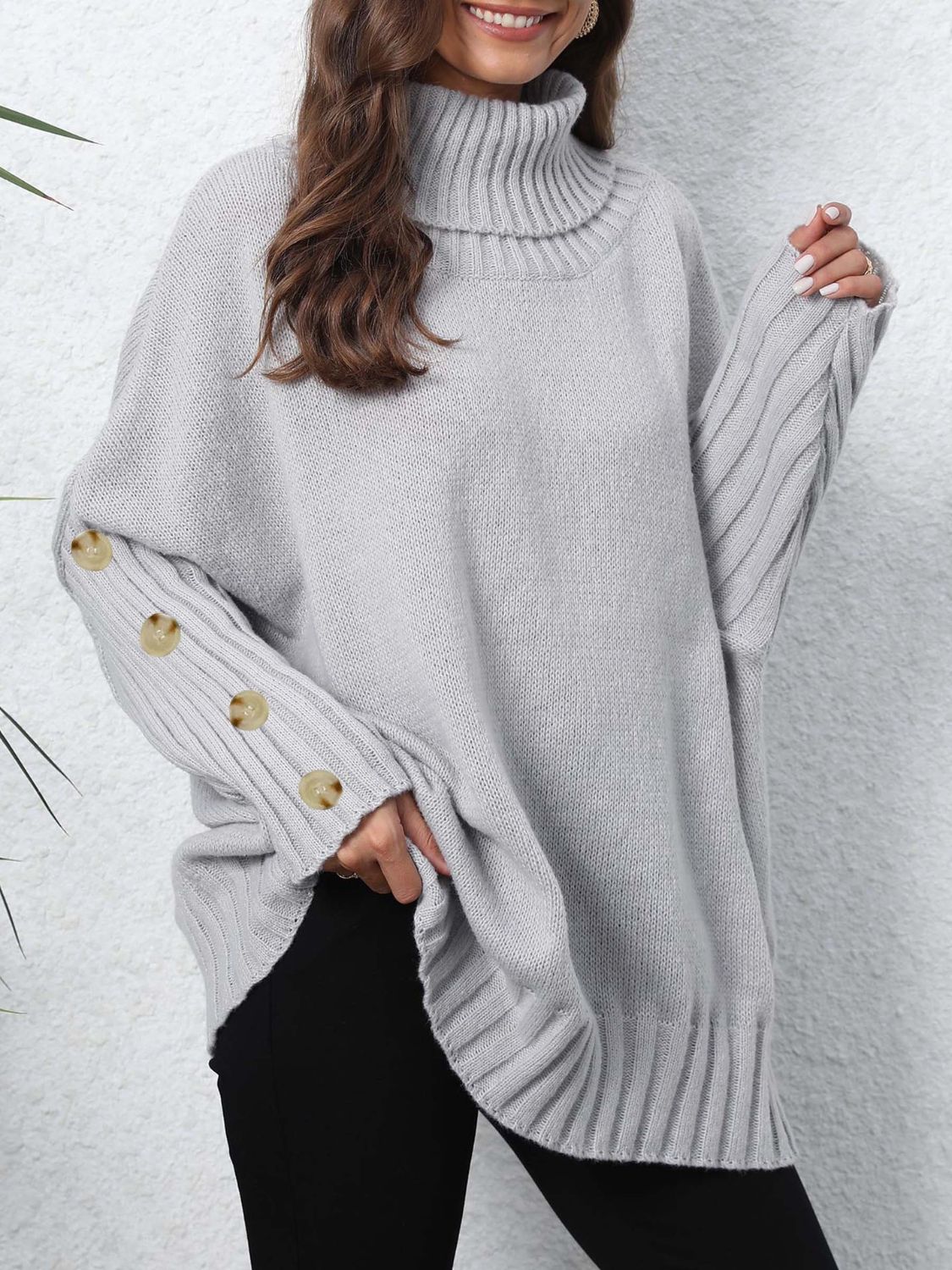 Turtleneck Long Sleeve Sweater Available in Multiple Colors