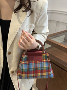 Contrast Plaid Trapezoid Shape Crossbody Bag ( multiple options available)