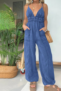 Full Size Spaghetti Strap Jumpsuit with Pockets { click for additional color options}