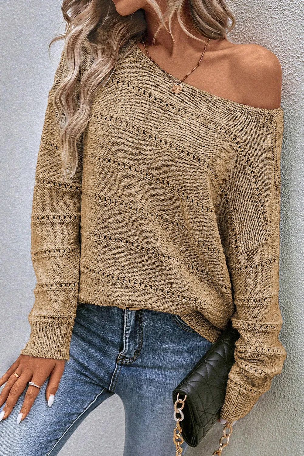 Boat Neck Dropped Shoulder Sweater ( available on multiple colors)