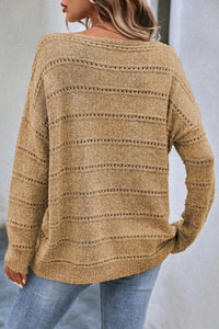 Boat Neck Dropped Shoulder Sweater ( available on multiple colors)