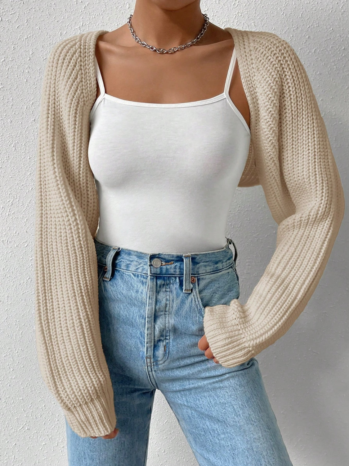 Honey Open Front Long Sleeve Cropped Cardigan ( Available in 4 color options)