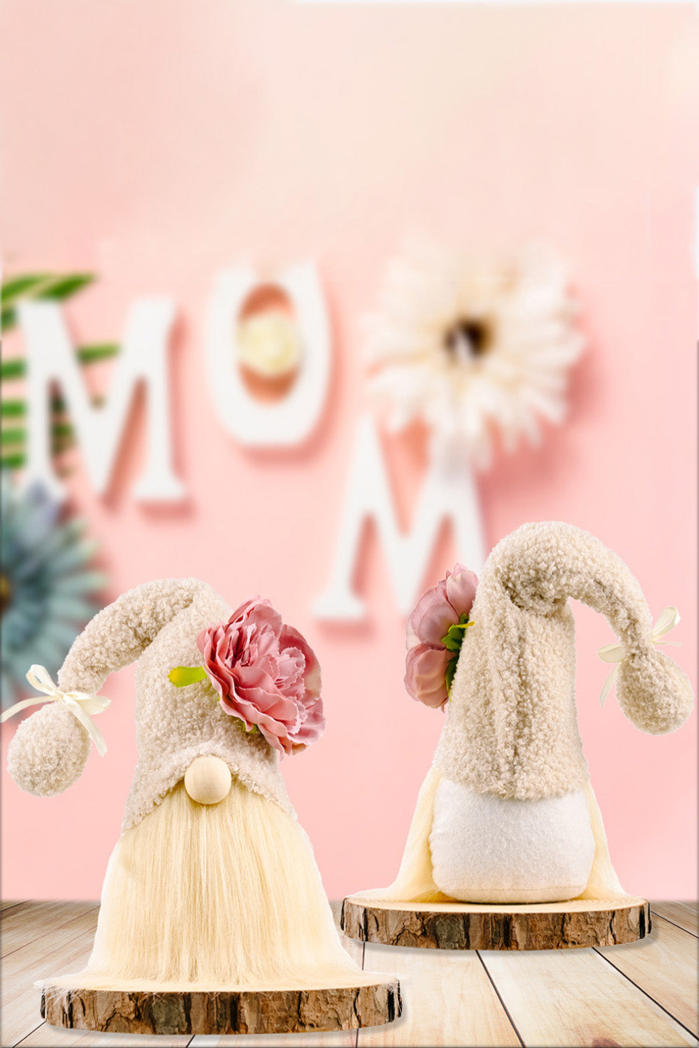 Mother's Day Flower Decor Pom-Pom Trim Faceless Gnome