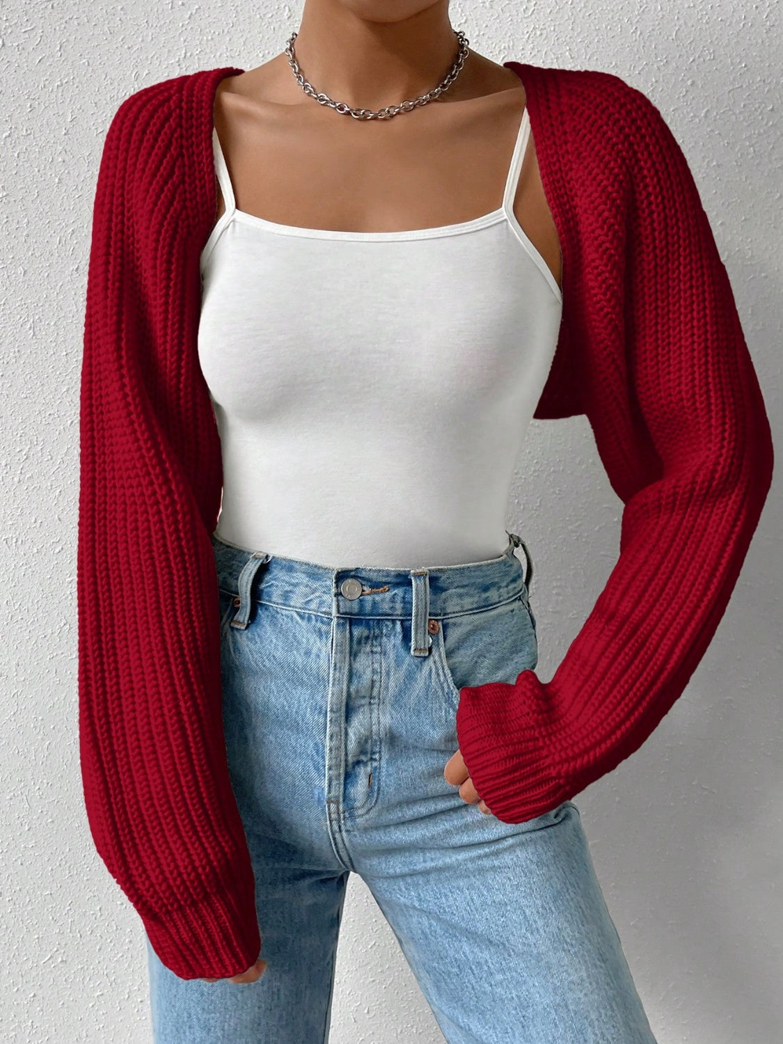 Honey Open Front Long Sleeve Cropped Cardigan ( Available in 4 color options)