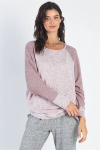 Cherish Apparel Round Neck Long Sleeve Contrast Top [ click for more options]