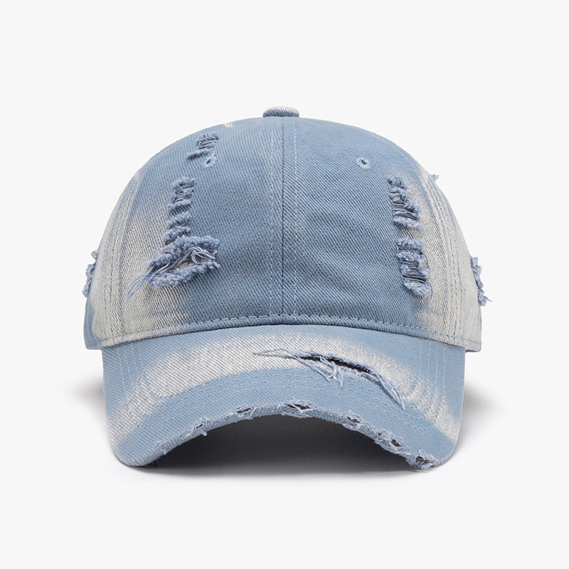 Distressed Adjustable Cotton Baseball Cap [ click for additional options]⚪️🔵⚫️🟡🟣🟤