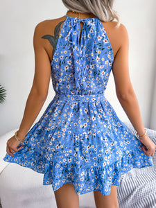 Tied Printed Grecian Neck Mini Dress [ click for additional color options]