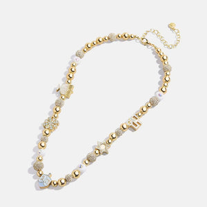 Rhinestone 14K Gold-Plated Beaded Necklace🟡🔵🔴