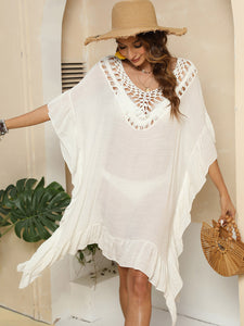 Cutout Ruffled Half Sleeve Cover-Up [click for additional options]