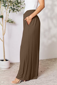 Double Take Full Size Smocked Wide Waistband Wide Leg Pants [Click for additional options]