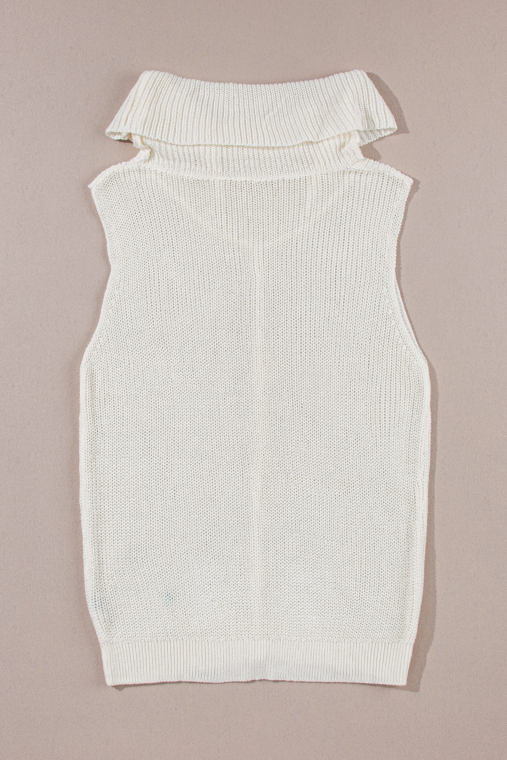 Central Seam Turtleneck Sleeveless Sweater Vest