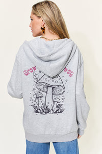 Simply Love Full Size GROW YOUR OWN WAY Graphic Zip-Up Hoodie with Pockets [ click for more options]