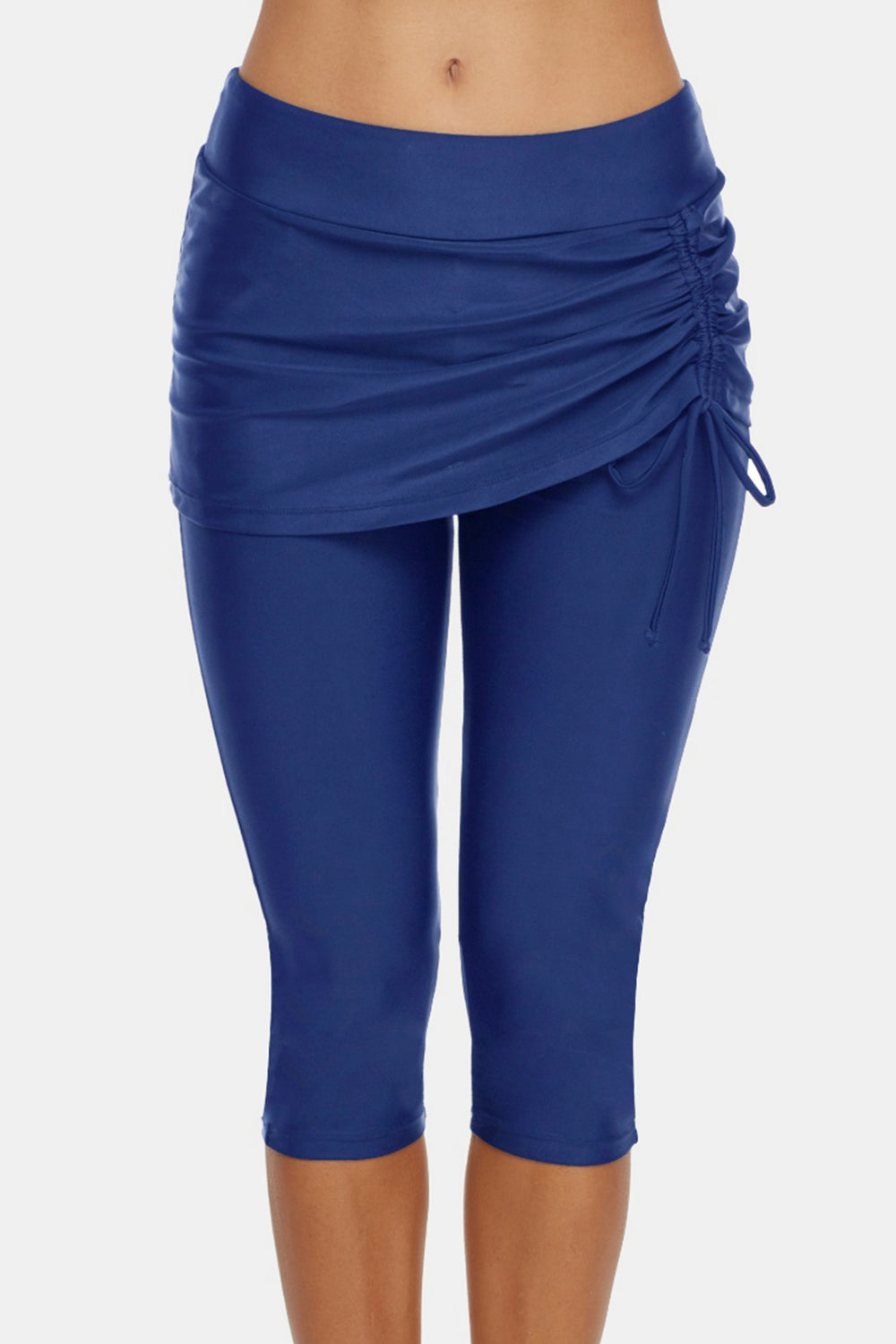 Drawstring Mid-Rise Waist Swim Capris Click for more available options]