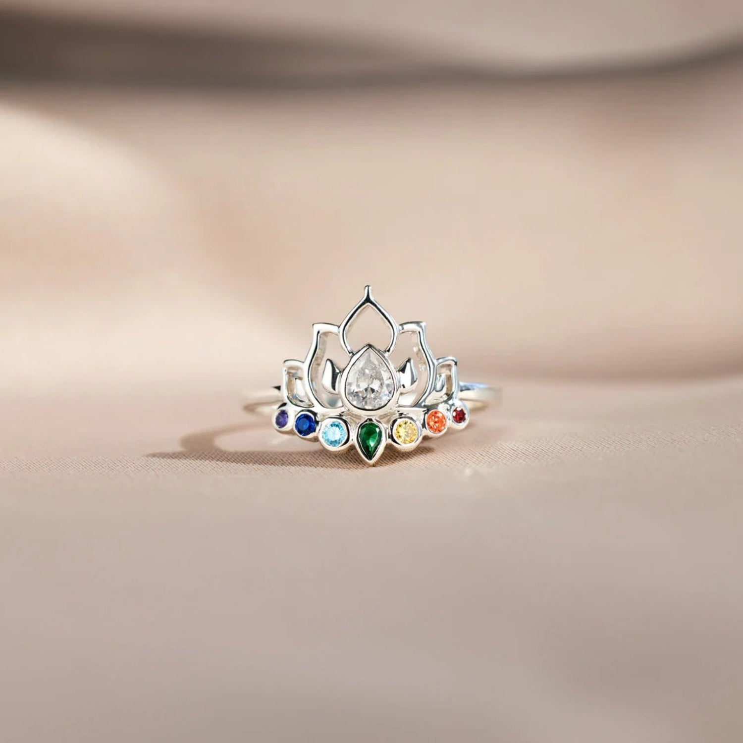 Zircon Lotus Shape Ring