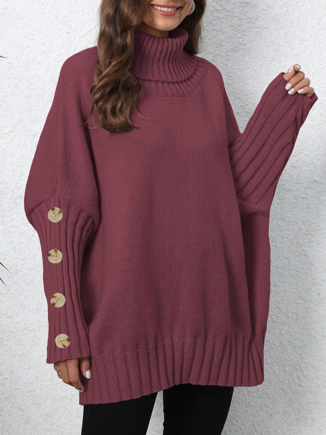 Turtleneck Long Sleeve Sweater Available in Multiple Colors