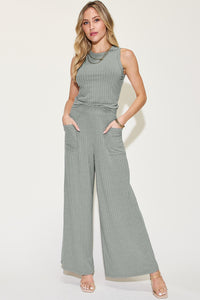 Basic Bae Full Size Ribbed Tank and Wide Leg Pants Set [click for additional color options]