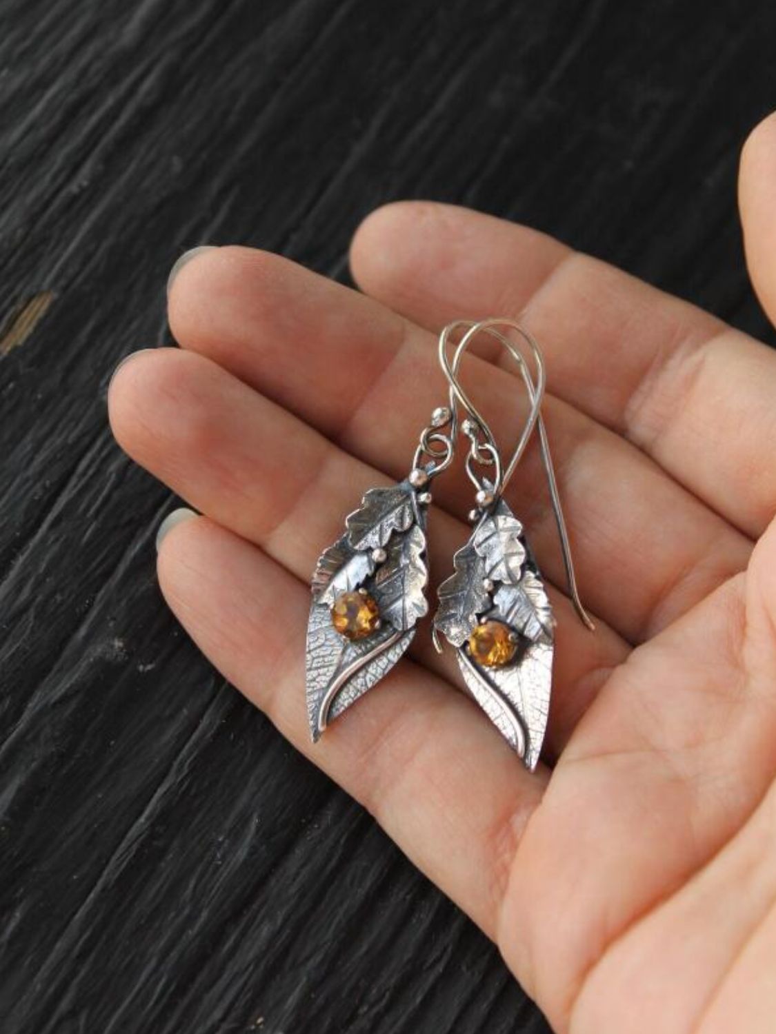 Rhinestone Leaf Shape Earrings🟡🟣🔵🟤