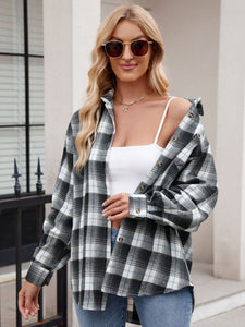 Mandy Plaid Collared Neck Long Sleeve Shirt Available in Multiple Color Options