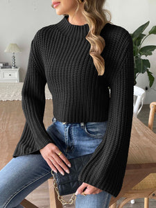 Mock Neck Long Sleeve Sweater available in 3 colors