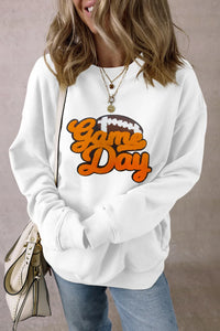 GAME DAY Football Round Neck Long Sleeve Sweatshirt