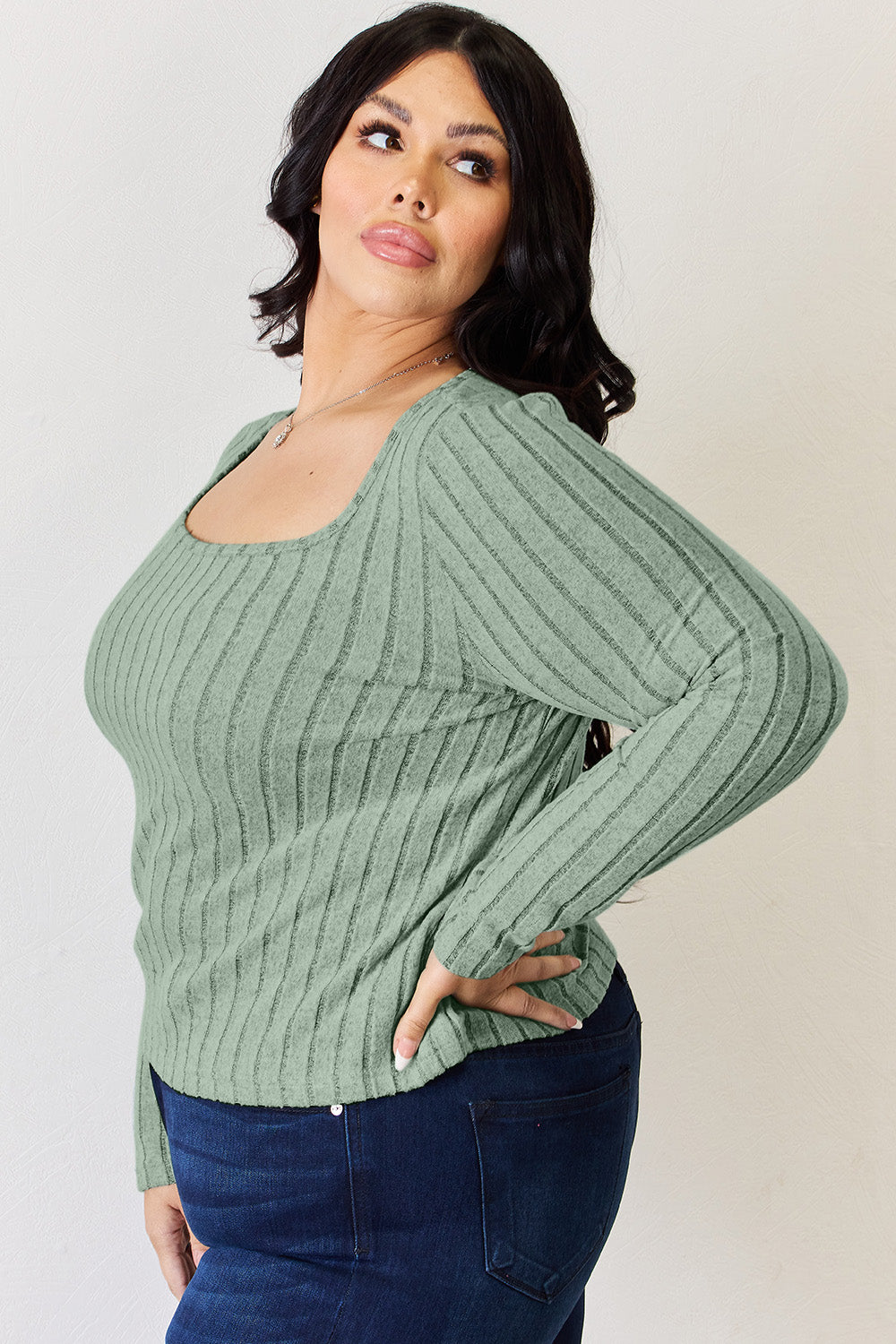 Basic Bae Full Size Ribbed Long Sleeve T-Shirt [ click for additional colors]
