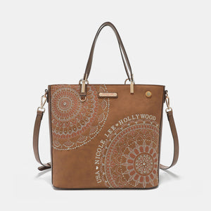 Nicole Lee USA Metallic Stitching Embroidery Inlaid Rhinestone Tote Bag [ click for additional color options]