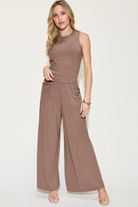 Basic Bae Full Size Ribbed Tank and Wide Leg Pants Set [click for additional color options]