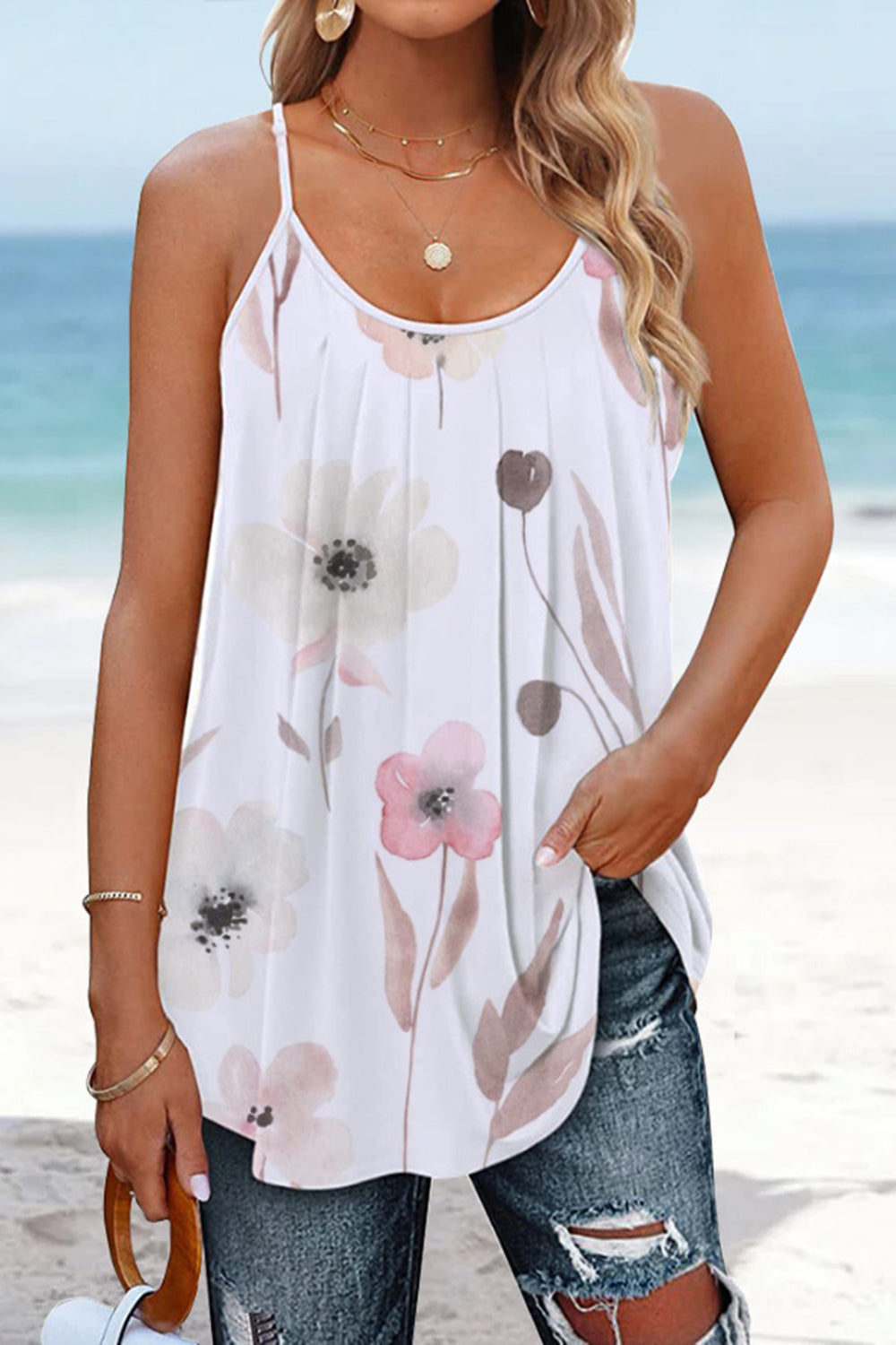 Full Size Printed Scoop Neck Cami [click for additional options]