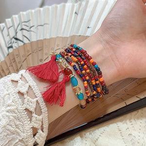 Tassel Rice Bead Bracelet {click for additional color options}