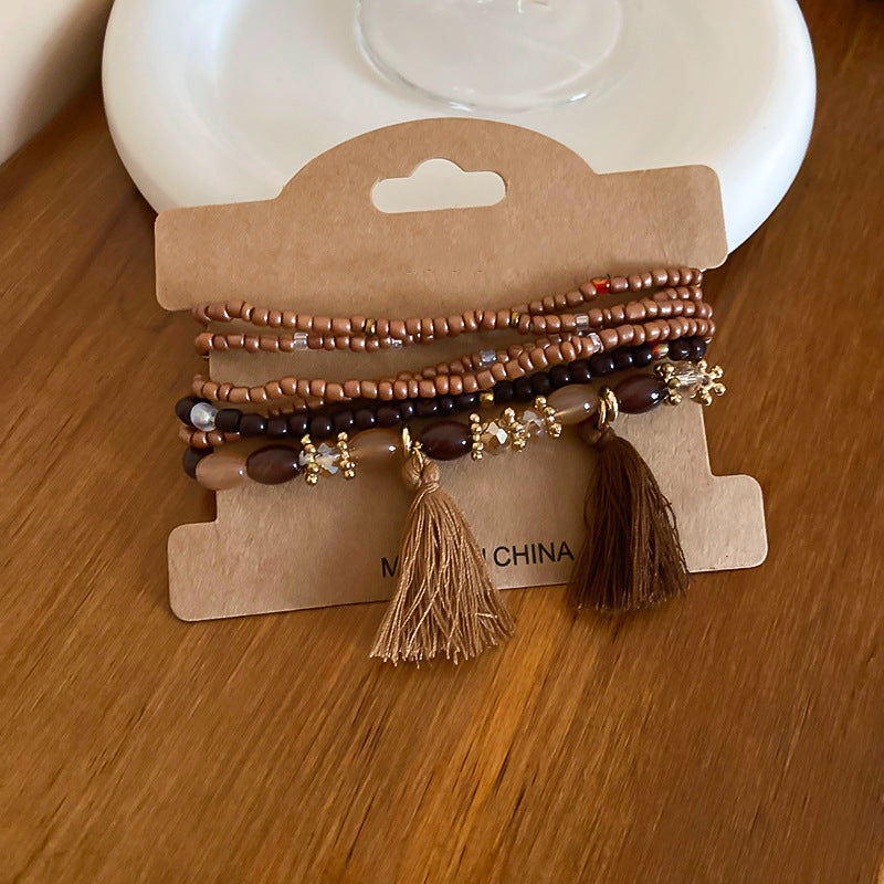 Tassel Rice Bead Bracelet {click for additional color options}