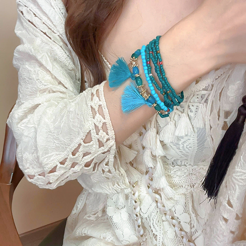 Tassel Rice Bead Bracelet {click for additional color options}