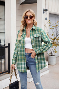 Mandy Plaid Button Up Long Sleeve Shirt Available in Multiple Color Options