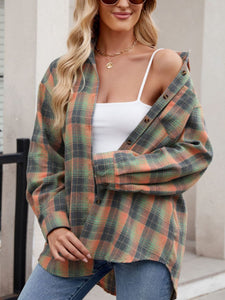 Mandy Plaid Collared Neck Long Sleeve Shirt Available in Multiple Color Options