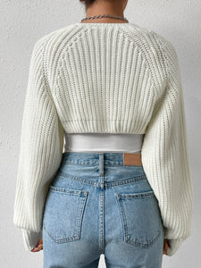 Honey Open Front Long Sleeve Cropped Cardigan ( Available in 4 color options)