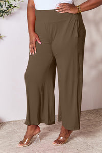 Double Take Full Size Smocked Wide Waistband Wide Leg Pants [Click for additional options]