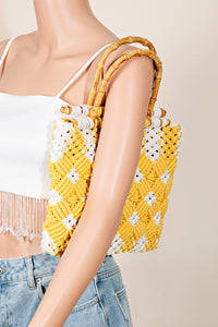Fame Wooden Handle Braided Handbag {Click for additional Options]