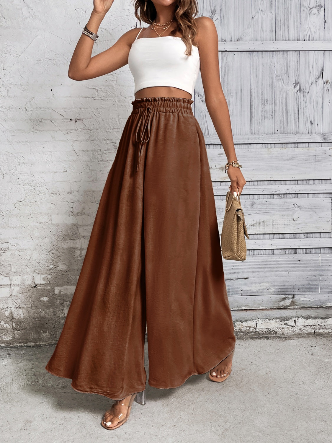 Tied High Waist Wide Leg Pants [click for additional color options]