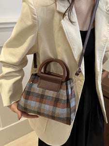 Contrast Plaid Trapezoid Shape Crossbody Bag ( multiple options available)