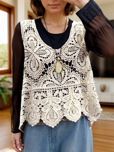 Cutout Scoop Neck Sleeveless Knit Cover Up [ click for additional color options]