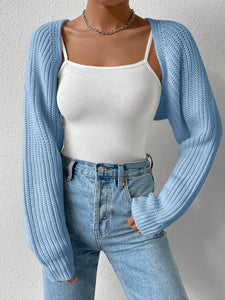 Honey Open Front Long Sleeve Cropped Cardigan ( Available in 4 color options)