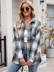 Mandy Plaid Collared Neck Long Sleeve Shirt Available in Multiple Color Options