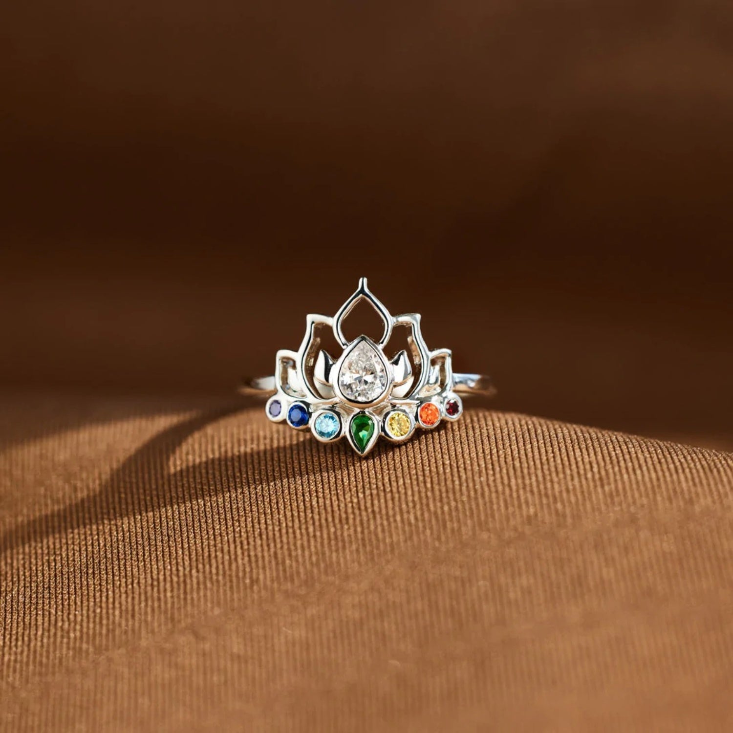 Zircon Lotus Shape Ring