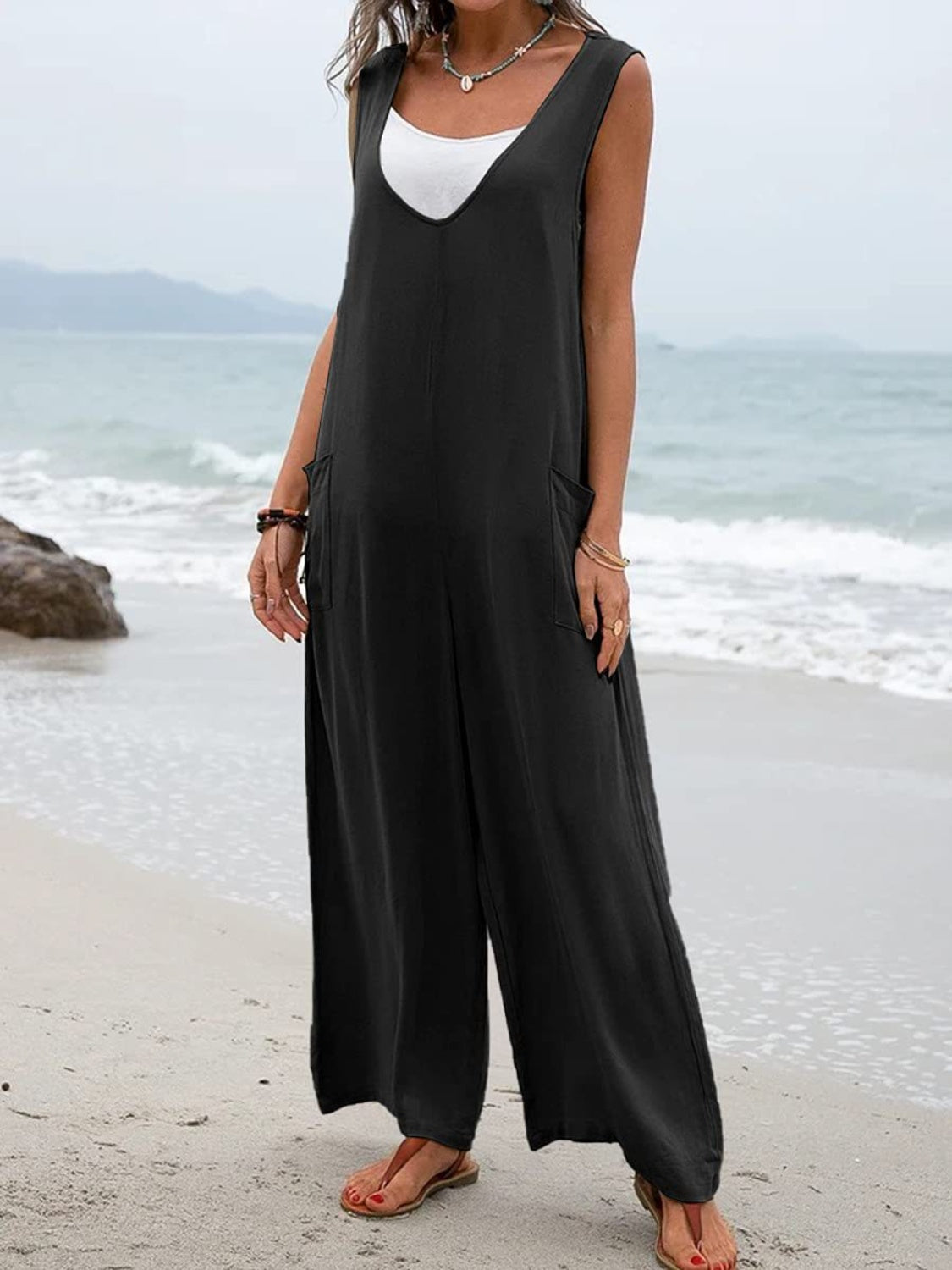 Full Size Wide Strap Jumpsuit with Pockets [ click for additional color options]