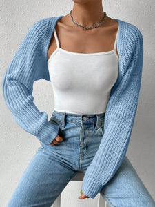 Honey Open Front Long Sleeve Cropped Cardigan ( Available in 4 color options)