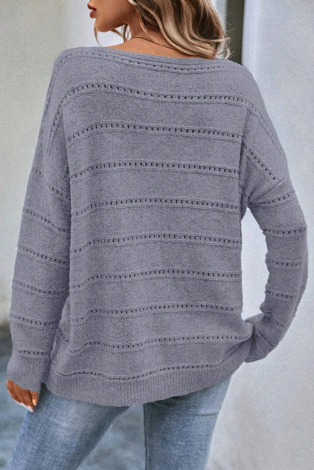 Boat Neck Dropped Shoulder Sweater ( available on multiple colors)