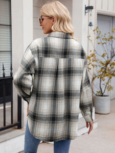 Mandy Plaid Collared Neck Long Sleeve Shirt Available in Multiple Color Options