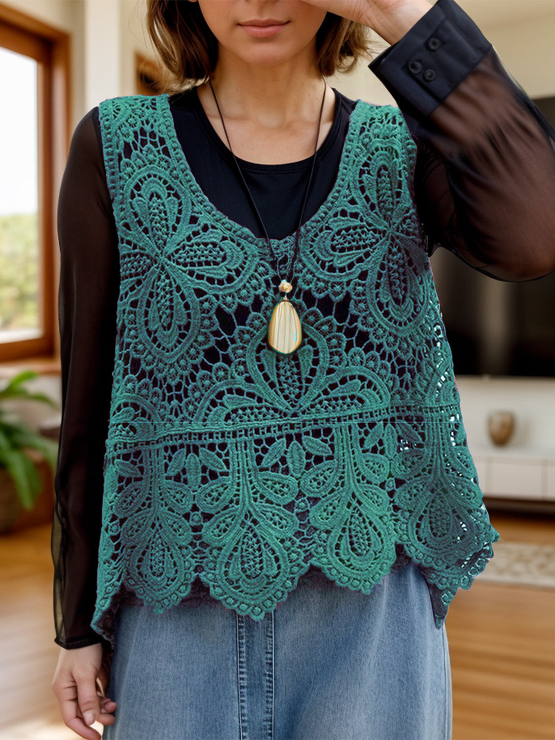 Cutout Scoop Neck Sleeveless Knit Cover Up [ click for additional color options]