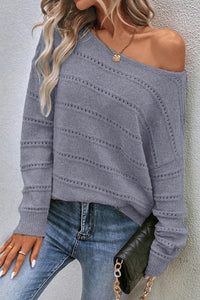 Boat Neck Dropped Shoulder Sweater ( available on multiple colors)