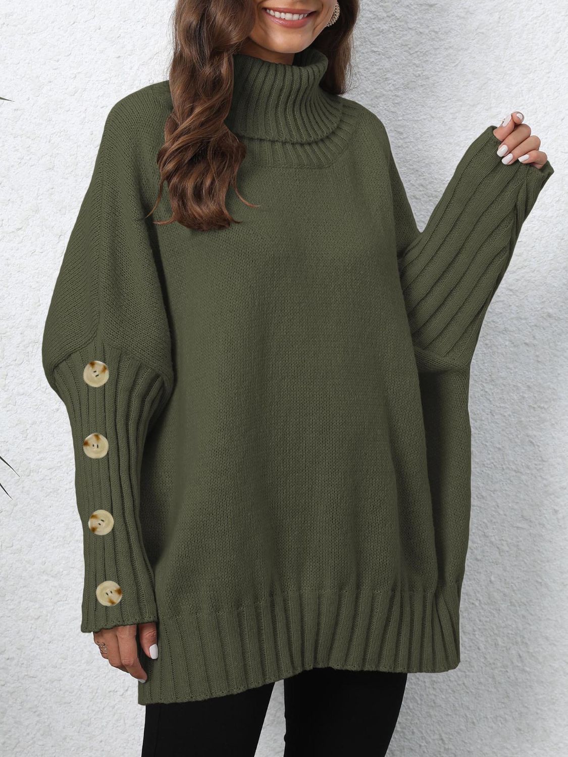 Turtleneck Long Sleeve Sweater Available in Multiple Colors